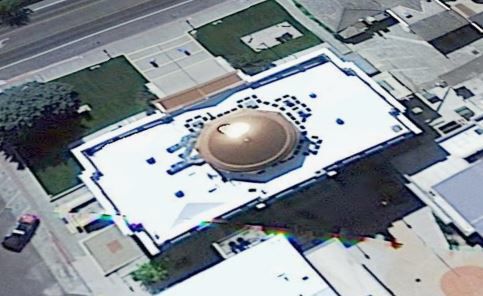 Circular structure in the middle of town